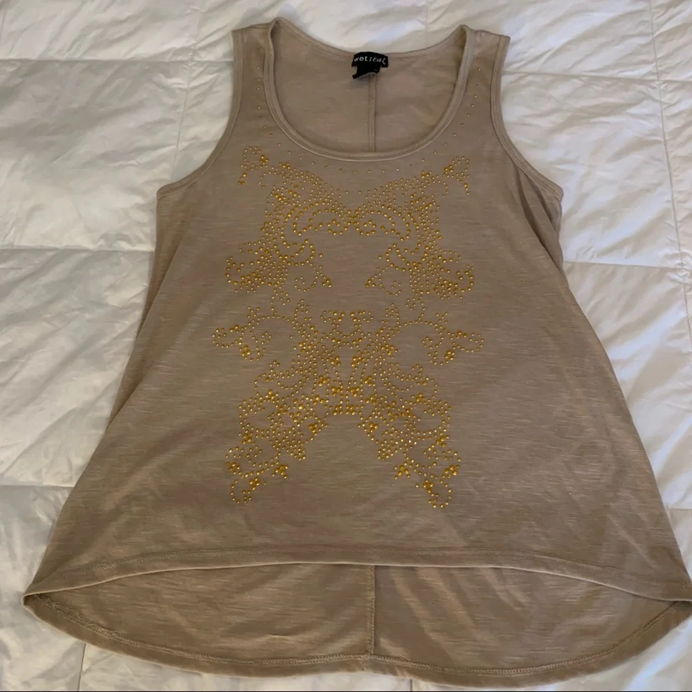 Wet Seal Butterfly Sparkle Tank Top L